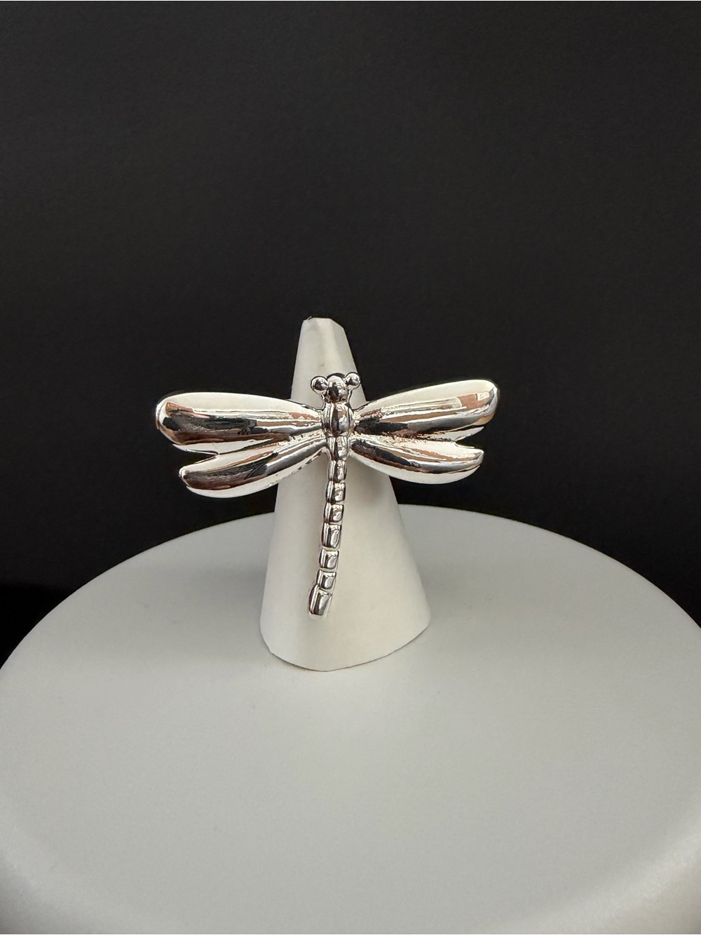 Huge Sterling Silver 925 Dragonfly Ring size 8